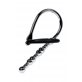 Серебристый уретральный плаг-бусины TOYFA Metal с мягким фиксириющим кольцом - ToyFa - купить с доставкой в Южно-Сахалинске