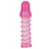 Розовая насадка с нежными шипами - 13,5 см. - Toyfa Basic - в Южно-Сахалинске купить с доставкой