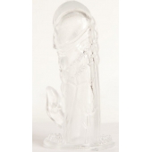 Прозрачная гелевая насадка с клиторальным отростком - 13 см. - Toyfa Basic - в Южно-Сахалинске купить с доставкой