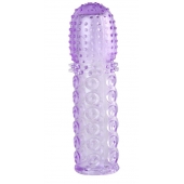 Насадка гелевая фиолетовая с точками, шипами и наплывами - 13,5 см. - Toyfa Basic - в Южно-Сахалинске купить с доставкой