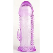 Фиолетовая гелевая насадка с шипами - 13 см. - Toyfa Basic - в Южно-Сахалинске купить с доставкой