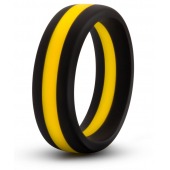 Черно-желтое силиконовое эрекционное кольцо Silicone Go Pro Cock Ring - Blush Novelties - в Южно-Сахалинске купить с доставкой