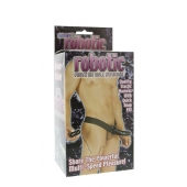 Мужской фаллопротез с вибрацией ROBOTIC MALE STRAP-ON BLACK - 17 см. - Seven Creations - купить с доставкой в Южно-Сахалинске
