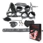 Чёрно-серебристый набор БДСМ - Notabu - купить с доставкой в Южно-Сахалинске