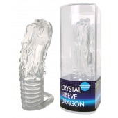 Закрытая прозрачная насадка в форме дракона с креплением-колечком - 14 см. - Erowoman-Eroman - в Южно-Сахалинске купить с доставкой