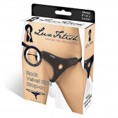 Черные плюшевые трусики для страпона - Lux Fetish - купить с доставкой в Южно-Сахалинске
