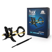 Черно-золотистый экстендер для пениса Sex Expert - Sex Expert - в Южно-Сахалинске купить с доставкой