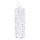 Закрытая рельефная насадка Crystal sleeve с усиками - 12 см. - Erowoman-Eroman - в Южно-Сахалинске купить с доставкой