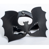 Черная кожаная маска на глаза  Летучая мышь - Sitabella - купить с доставкой в Южно-Сахалинске