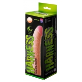 Телесная изогнутая насадка на Harness с коннектором GREEN LINE - 18 см. - LOVETOY (А-Полимер) - купить с доставкой в Южно-Сахалинске