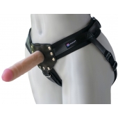 Черный пояс-трусики с двумя насадками  Экзотик-Linda  - 15,5 и 10,5 см. - LOVETOY (А-Полимер) - купить с доставкой в Южно-Сахалинске