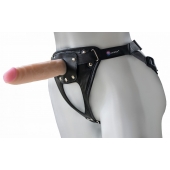 Черный пояс-трусики с насадкой  Soft-Принц  - 17 см. - LOVETOY (А-Полимер) - купить с доставкой в Южно-Сахалинске