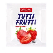 Пробник гель-смазки Tutti-frutti с земляничным вкусом - 4 гр. - Биоритм - купить с доставкой в Южно-Сахалинске