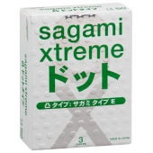 Презервативы Sagami Xtreme SUPER DOTS с точками - 3 шт. - Sagami - купить с доставкой в Южно-Сахалинске