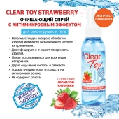 Очищающий спрей для игрушек CLEAR TOY Strawberry - 100 мл. - Биоритм - купить с доставкой в Южно-Сахалинске
