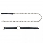 Черный поводок и чокер с кольцом Rada - Rebelts - купить с доставкой в Южно-Сахалинске