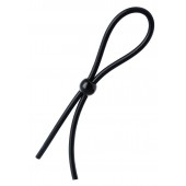 Черное лассо на пенис с одной бусиной - A-toys - в Южно-Сахалинске купить с доставкой