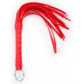 Красная плеть с рукоятью в оплетке - 28 см. - Notabu - купить с доставкой в Южно-Сахалинске