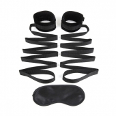 Чёрные манжеты для фиксации на кровати Bondage Bed Strap - Lux Fetish - купить с доставкой в Южно-Сахалинске