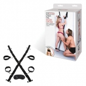 Чёрный набор для фиксации у двери - Lux Fetish - купить с доставкой в Южно-Сахалинске