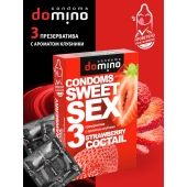 Презервативы для орального секса DOMINO Sweet Sex с ароматом клубничного коктейля  - 3 шт. - Domino - купить с доставкой в Южно-Сахалинске