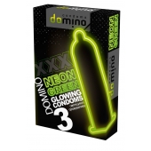 Презервативы DOMINO Neon Green со светящимся в темноте кончиком - 3 шт. - Domino - купить с доставкой в Южно-Сахалинске