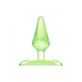 Зеленая анальная втулка с ограничителем - 6,5 см. - Toyfa Basic