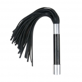 Черная плеть Easytoys Flogger With Metal Grip - 38 см. - Easy toys - купить с доставкой в Южно-Сахалинске