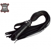 Черная плеть  Ковбой  с ручкой-фаллосом - 55 см. - Sitabella - купить с доставкой в Южно-Сахалинске