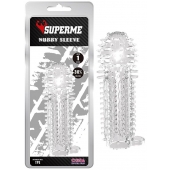 Закрытая прозрачная насадка на пенис с шипиками Nubby Sleeve - 14,5 см. - Chisa - в Южно-Сахалинске купить с доставкой