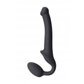 Черный безремневой страпон Silicone Bendable Strap-On S - Strap-on-me - купить с доставкой в Южно-Сахалинске