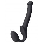 Черный безремневой страпон Silicone Bendable Strap-On S - Strap-on-me - купить с доставкой в Южно-Сахалинске