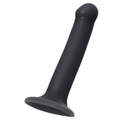Черный фаллос на присоске Silicone Bendable Dildo M - 18 см. - Strap-on-me - купить с доставкой в Южно-Сахалинске