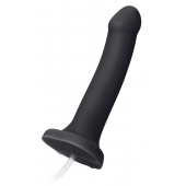 Черный фаллос с имитацией эякуляции Silicon Cum Dildo L - 19,6 см. - Strap-on-me - купить с доставкой в Южно-Сахалинске