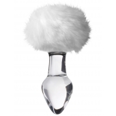 Стеклянная анальная втулка с хвостиком - 9,5 см. - Sexus - купить с доставкой в Южно-Сахалинске