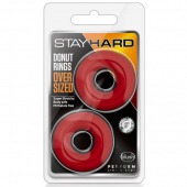 Набор из 2 красных эрекционных колец DONUT RINGS OVERSIZED - Blush Novelties - в Южно-Сахалинске купить с доставкой