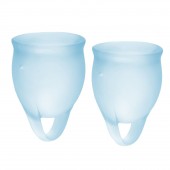Набор голубых менструальных чаш Feel confident Menstrual Cup - Satisfyer - купить с доставкой в Южно-Сахалинске