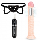 Регулируемые трусики с вибрирующей насадкой - 21 см. - Lux Fetish - купить с доставкой в Южно-Сахалинске