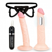 Регулируемые трусики с 2 насадками - 16 и 15 см. - Lux Fetish - купить с доставкой в Южно-Сахалинске