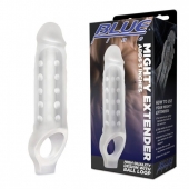 Прозрачная текстурированная насадка Mighty Extender - 13 см. - BlueLine - в Южно-Сахалинске купить с доставкой