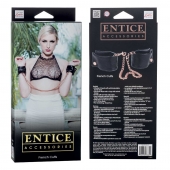 Черные мягкие наручники Entice French Cuffs с цепью - California Exotic Novelties - купить с доставкой в Южно-Сахалинске