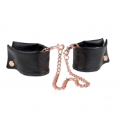 Черные мягкие наручники Entice French Cuffs с цепью - California Exotic Novelties - купить с доставкой в Южно-Сахалинске