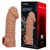 Телесная насадка на фаллос с отверстием для мошонки - 15,6 см. - KOKOS - в Южно-Сахалинске купить с доставкой