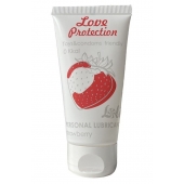 Лубрикант на водной основе с ароматом малины Love Protection Strawberry - 50 мл. - Lola Games - купить с доставкой в Южно-Сахалинске