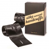 Черные ленты для связывания SILKY SENSUAL HANDCUFFS - Bijoux Indiscrets - купить с доставкой в Южно-Сахалинске