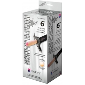 Пояс-трусики с насадкой Glamour Silver - 15,5 см. - LOVETOY (А-Полимер) - купить с доставкой в Южно-Сахалинске