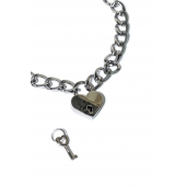 Серебристый ошейник Embrace с ключиком - Lola Games - купить с доставкой в Южно-Сахалинске