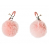 Зажимы на соски Angelic с розовыми меховыми шариками - Lola Games - купить с доставкой в Южно-Сахалинске
