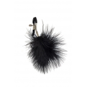 Зажимы на соски с черным пухом Euphoric - Lola Games - купить с доставкой в Южно-Сахалинске