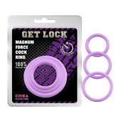 Набор из 3 сиреневых эрекционных колец Magnum Force Cock Ring - Chisa - в Южно-Сахалинске купить с доставкой